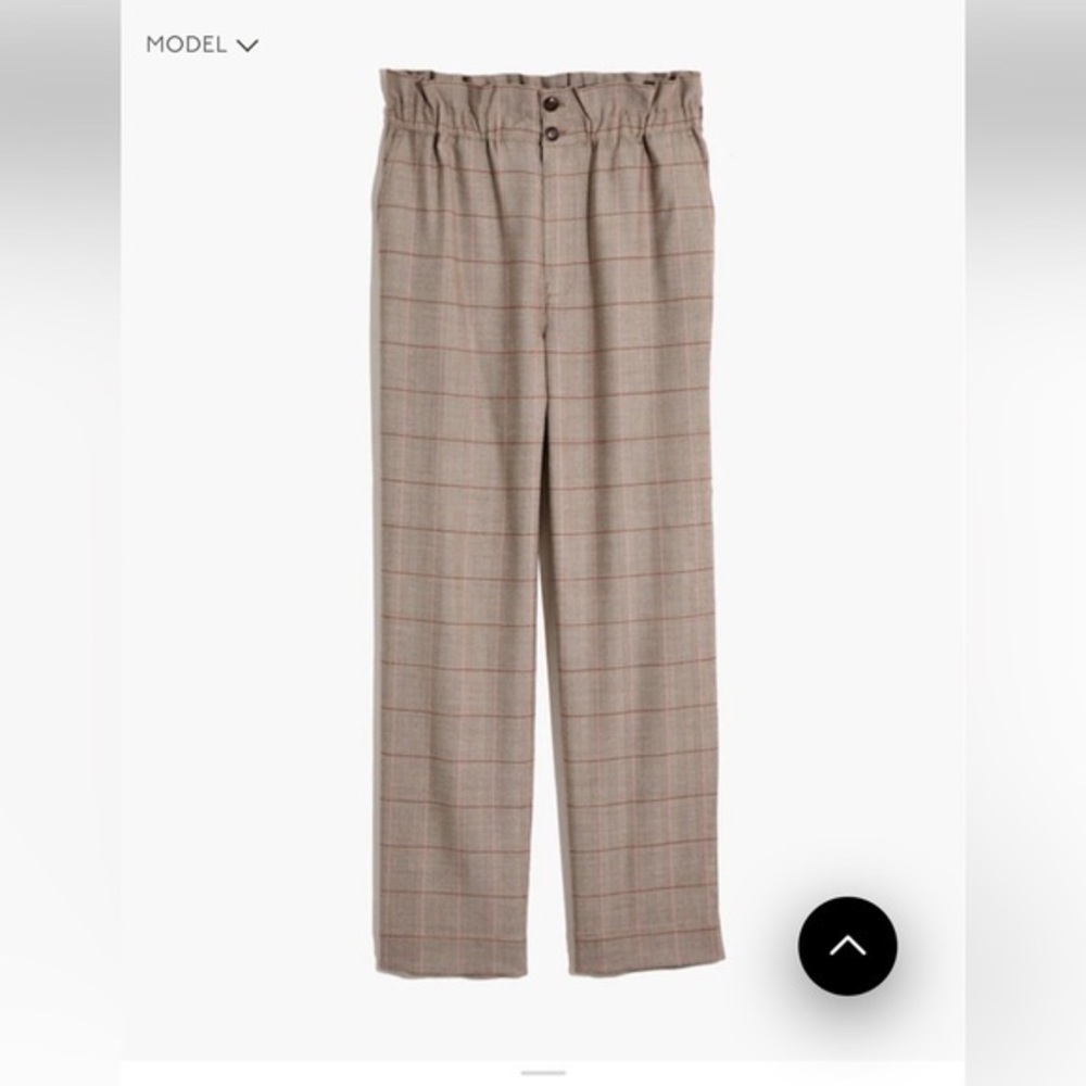 Madewell Trousers Plaid in Brown and Red